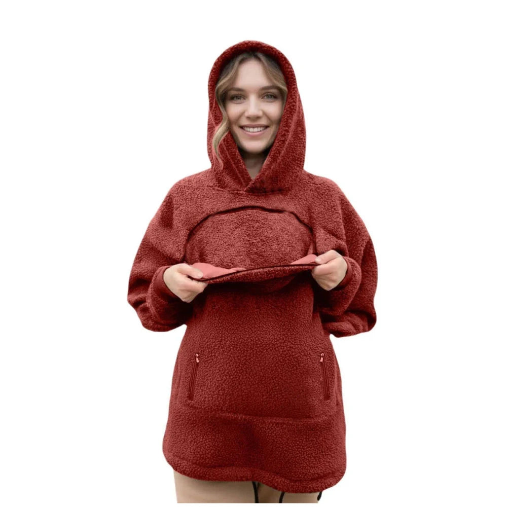 Fleece Pet Pocket Hoodie