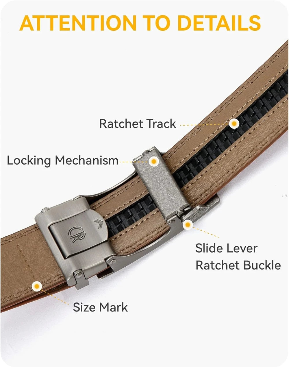 Chaoren Mens Leather Ratchet Belt