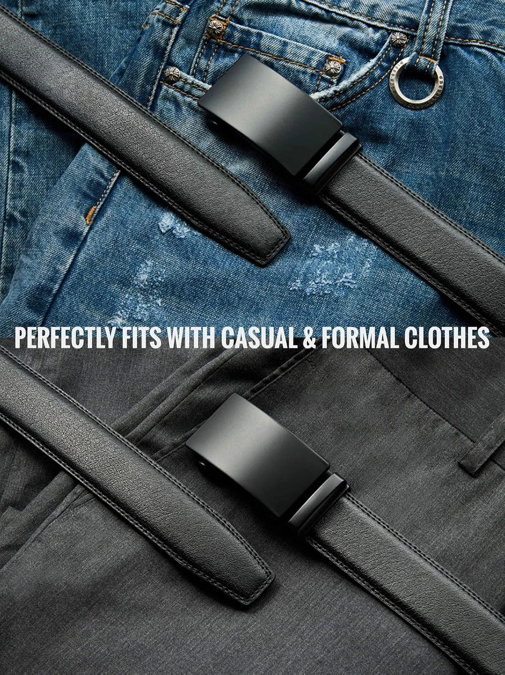 Chaoren Mens Leather Ratchet Belt